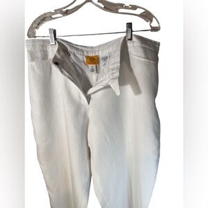 Ruby Road White Linen Pants Lined